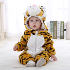 0-4T Big Size Baby Rompers Winter Warm Christmas Baby Jumpsuits Unicorn Kigurumi Pajamas Onesies for Babies Newborn Baby Clothes