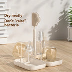 Portable Silicone Baby Bottle Brush Set - Travel-Friendly Cleaning Kit with Storage Box for Infant Milk Bottles