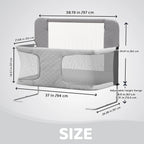 Baby Crib, 3-In-1 Folding Baby Crib Sleeper With Breathable & Visible Mesh Window, Washable Elastic Cloth Liner Cover Portable