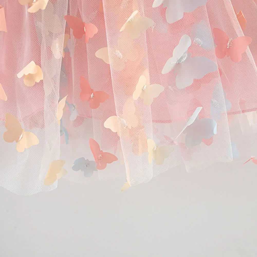 Robe Bébé Fille Princesse – Ailes de Papillon & Dos Nu Élégant