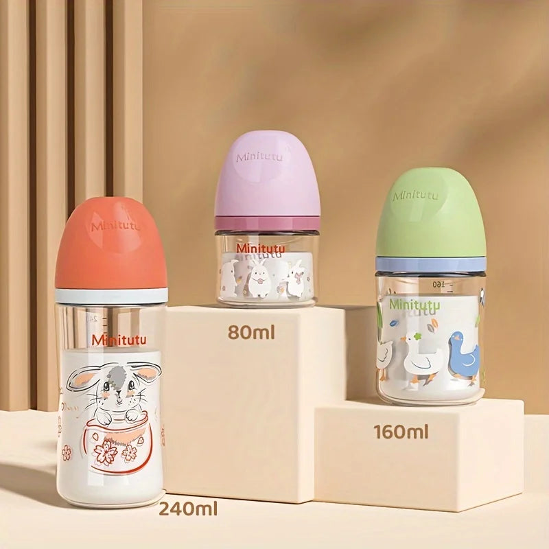 Newborn Feeding Bottle Glass Bottle for Baby Infants Toddlers Water Formula Breast Milk Supplement