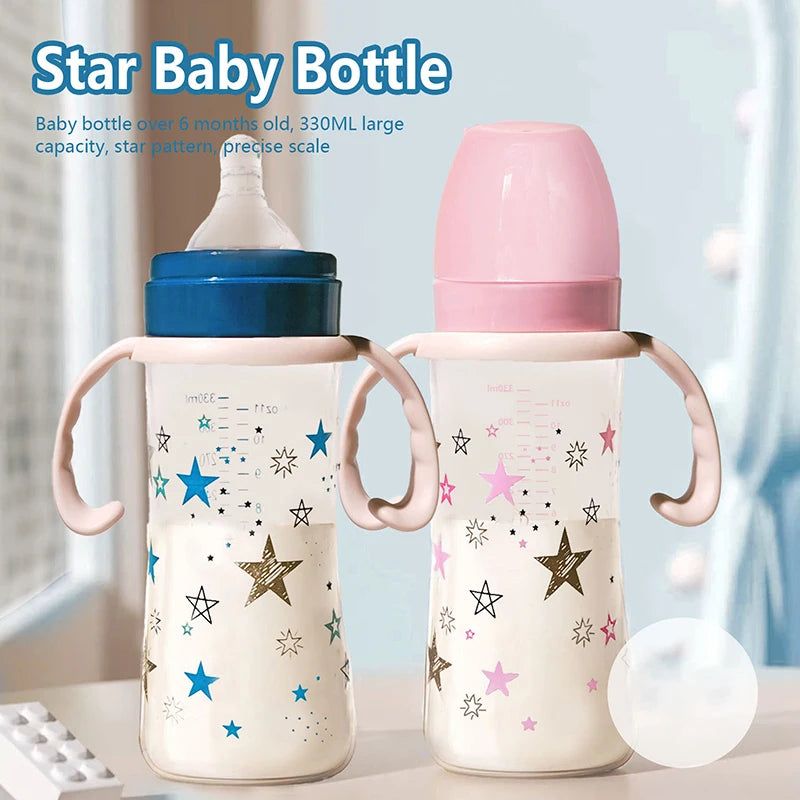 330ml baby bottle with handle, easy to clean, feeding accessory for children, suitable for various occasions