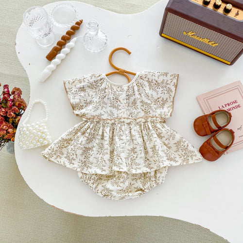 Barboteuse Bébé Fille Été – Body Fleuri Léger & Confortable