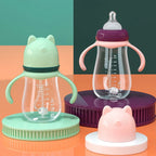 240ml newborn baby PP bottle, baby anti-colic bottle with handle, thickened and drop-proof, inverted without leakage, BPA-free