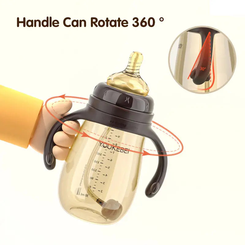 300ML PP Baby Feeding Bottle Children with Gravity Ball Learning Cup 2-4 Years Kids Water Cup Multifunctional Children Bottle