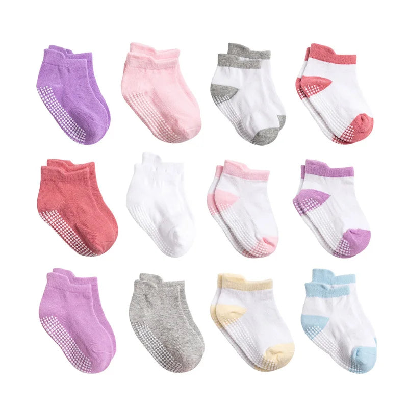 Lot 6 Chaussettes Bébé – Anti-glisse