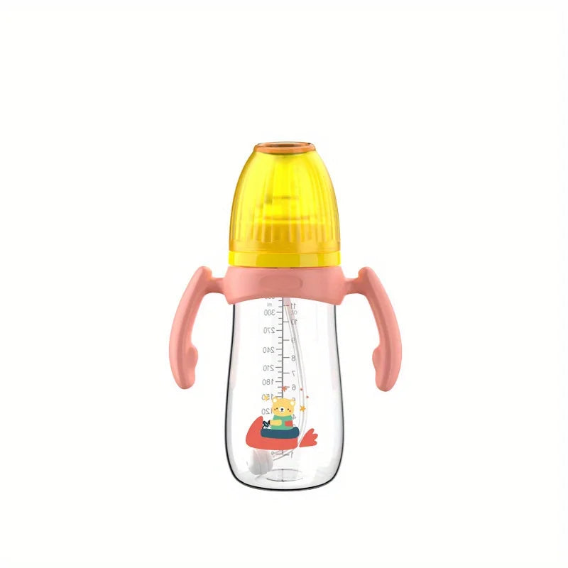 300ml baby bottle, specially designed for infants, easy to hold and clean, with handles for convenient outdoor use