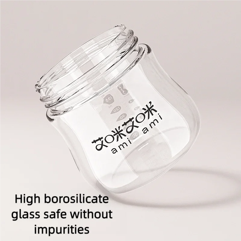 Newborn Baby Bottles Anti-Choke Glass Feeding Bottle Wide Caliber Imitation Breast Infant Nursing Bottle With BPA-Free