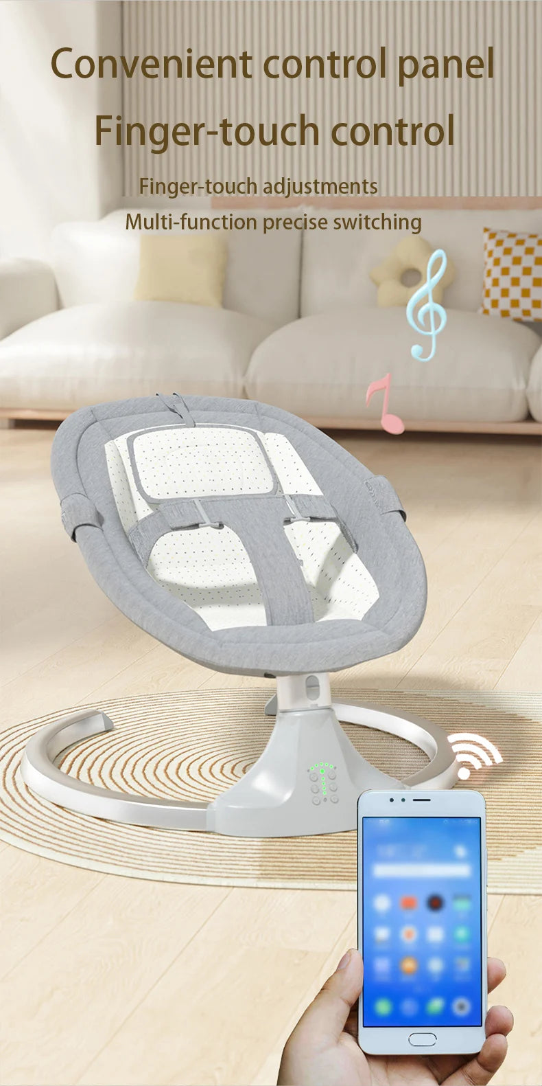 Electric Cradle Baby Cribs Portable Baby Rocker Bassinet with Automatic Swing for Baby Rocking Chair breathable mesh bassinet