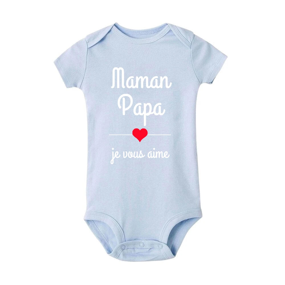 Body Bébé "Maman Papa Je Vous Aime" – Barboteuse à Message