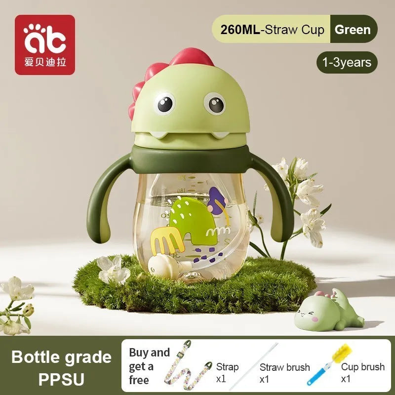 AIBEDILA Baby Drinking Cup Baby Glass Cups Kids Cup With Straw Water Bottles for Kids Children's Water Bottle Items Mother Solid