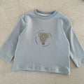 2026 Spring Korean Baby Clothing Cartoon Pattern Blouse for Boys Blue Sweatshirt Long Sleeve for Toddler