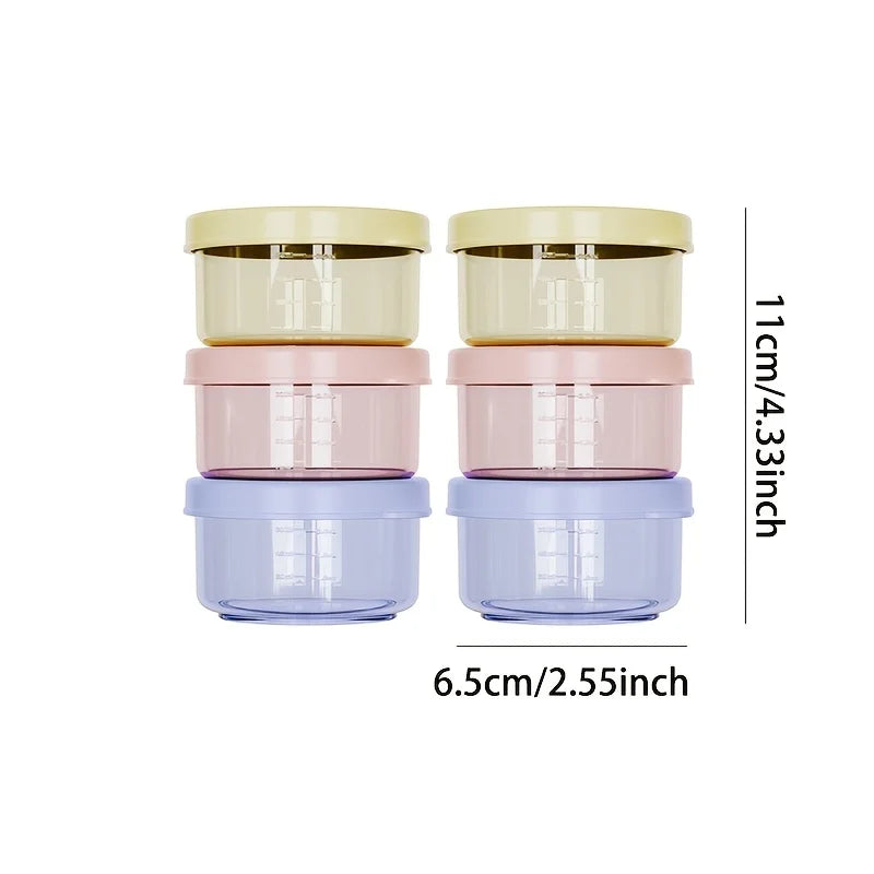 6PCS PP Baby Food Box Set with Lid - Leak Proof Storage Containers Steaming And Preservation Bowl Sauce Box Perfect for Baby Mea