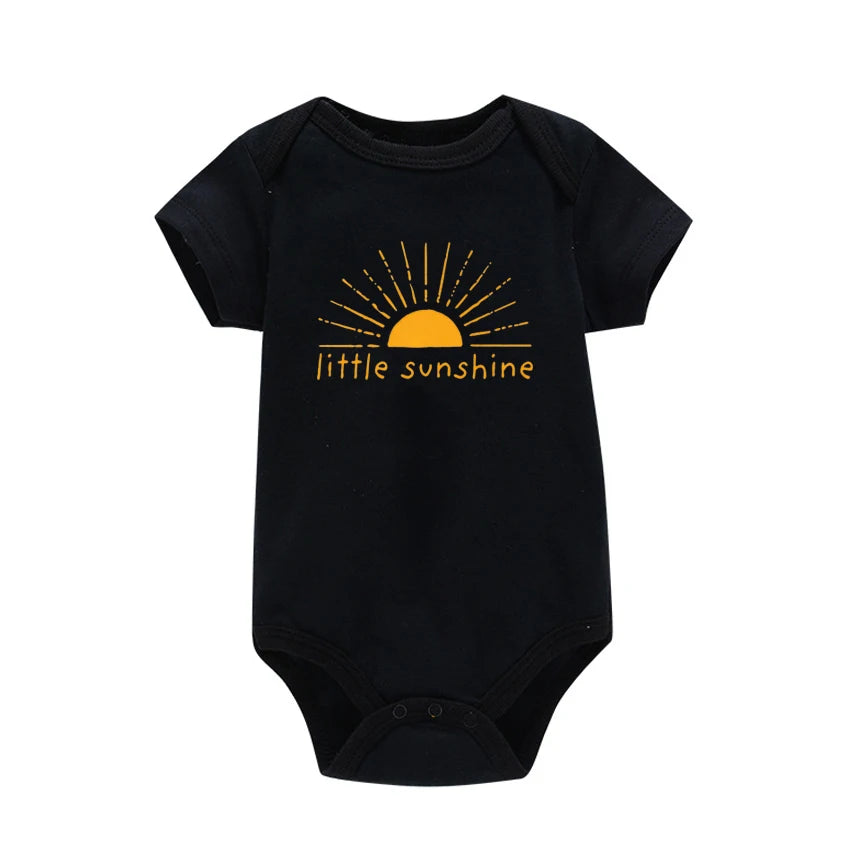 3-24M Cotton Bodysuit For Newborns Little Sunshine Baby Infant Baby Girls Boys Clothes Jumpsuit Solid Baby's Rompers Summer