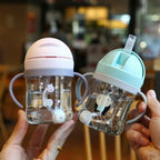 250ml Baby Feeding Cup with Straw Children Learn Feeding Drinking Bottle Kids Training Cup with Straw
