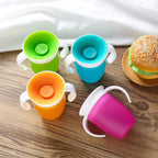 Baby Learning Drinking Cup With Double Handle Flip Lid 360 Degrees Can Be Rotated Leakproof Cup Infants Water Cups Bottle