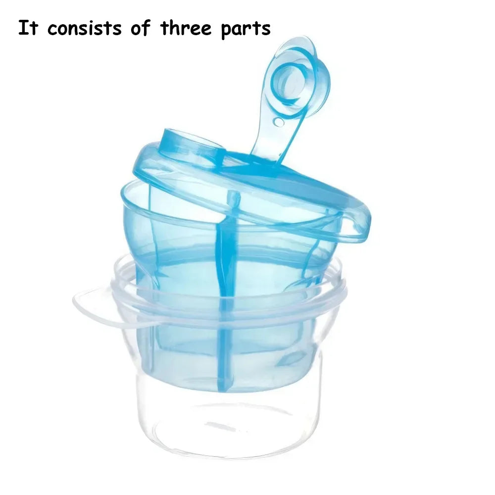 1PC 3-Cell Portable Milk Powder Dispenser & Snack Storage Box, BPA-Free, Travel & Outdoor Use, Compact Baby Formula Container