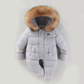 2025 New Winter Baby Rompers Thick Warm Infant Hooded Inside Fleece Jumpsuit Newborn Boy Girl Overalls Toddler Clothing Set