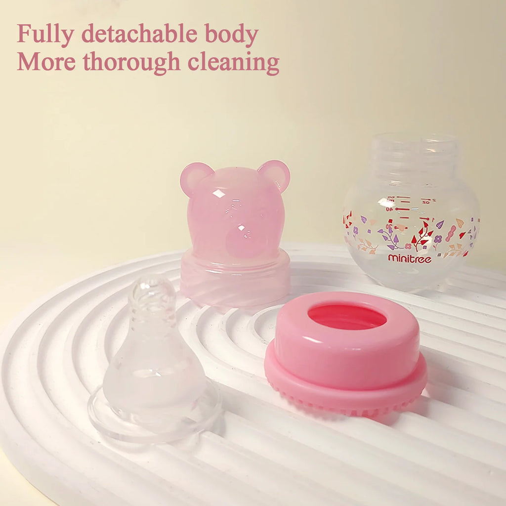 60ml wide diameter baby PP bottle, Cartoon bear shape newborn mini bottle, BPA-free, anti-drop and anti-drop, holiday gift