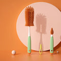 3pcs/set Silicone Baby Pacifier Straw Scrubber Small Brush Bottle Cleaning Brush 360 Degree Glass Cup Washing Kitchen Clean