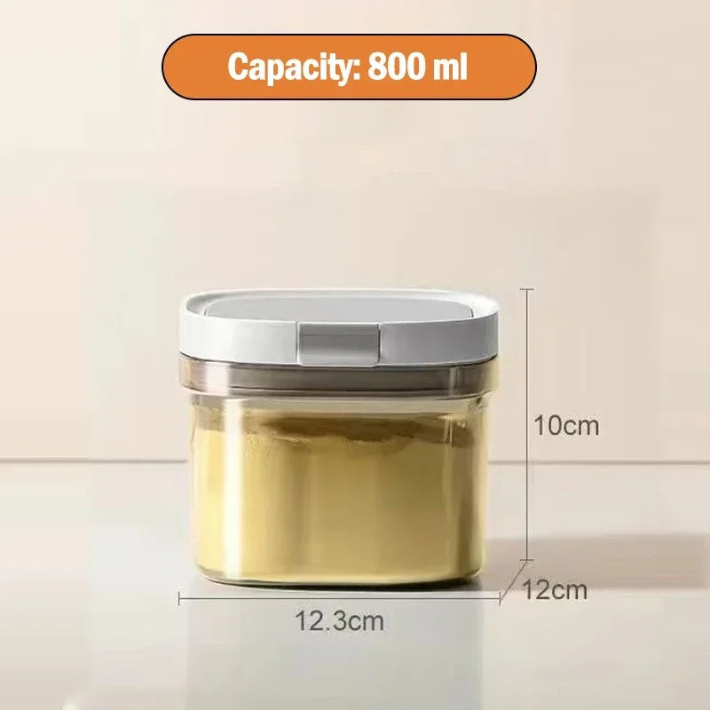 Three-in-one infant formula milk powder storage container  Magnetic key sealed fresh and multi-capacity