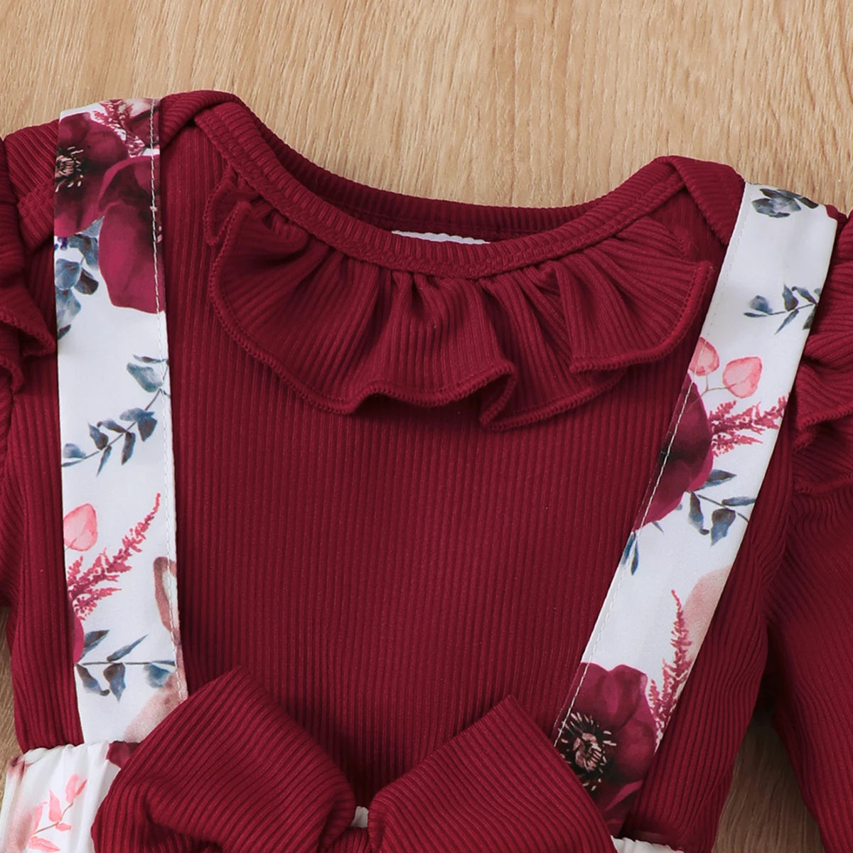 Ensemble Bébé Fille – Jumpsuit + Pantalon 3 pcs