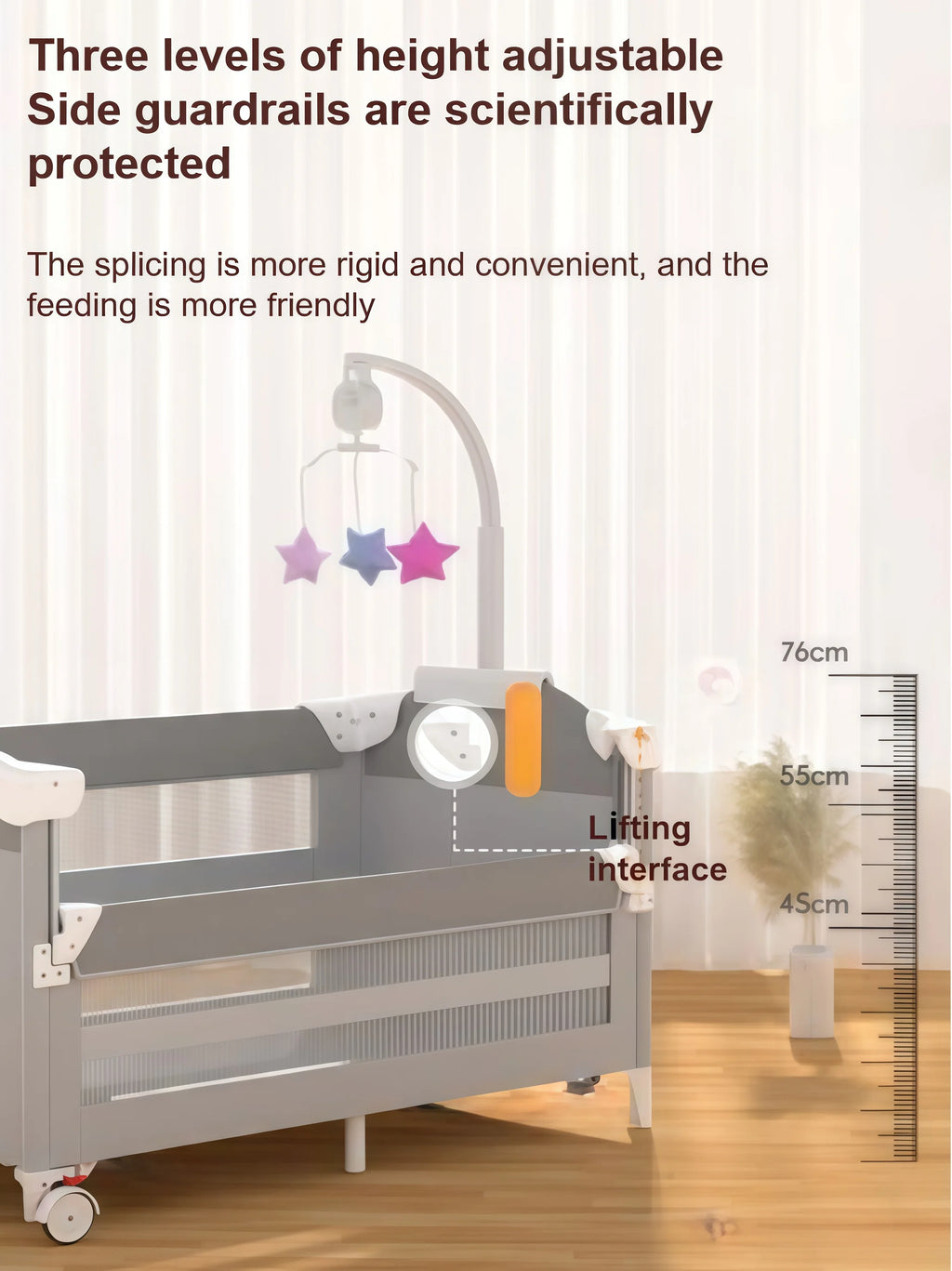 5-in-1 Baby Playpen Crib Bedside Sleeper with Diaper Table and Activity Center Foldable Multifunctional Infant Bed Winter Baby