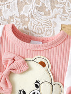 Robe Bébé Fille – Pois & Broderie Ours