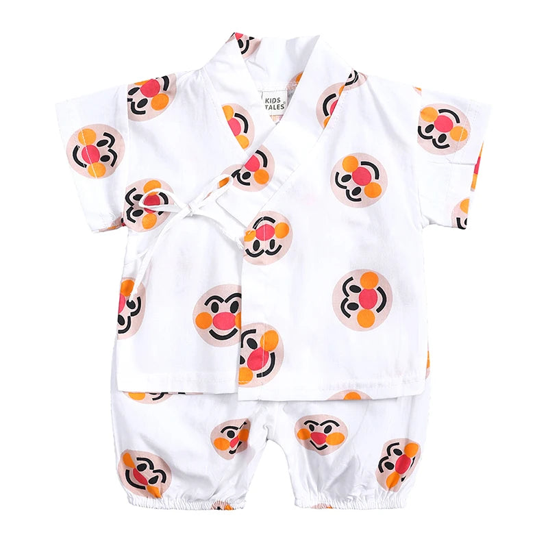 Pyjama Bébé Été 2 Pièces – Haut Cartoon & Short Confortable