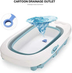 Baby Bathtub, foldable bathtub with cork, bathtub child length cm, 0-10 years (blue)