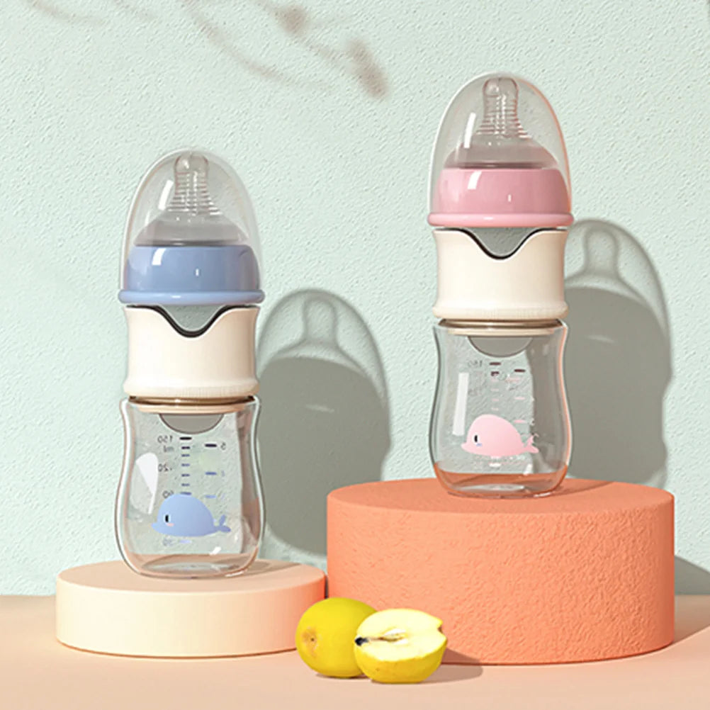 Wide Nursing Bottle Glass PP Material Portable Detachable Easy Clean Infant Feeder for Travel Outdoor Use Baby Feeding