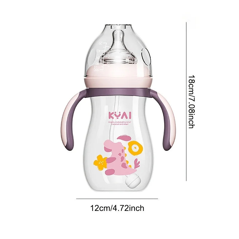 Durable Polypropylene Baby Bottle with Handle - Wide Caliber, Easy to Handle, Suitable for Newborn Feeding Bottles