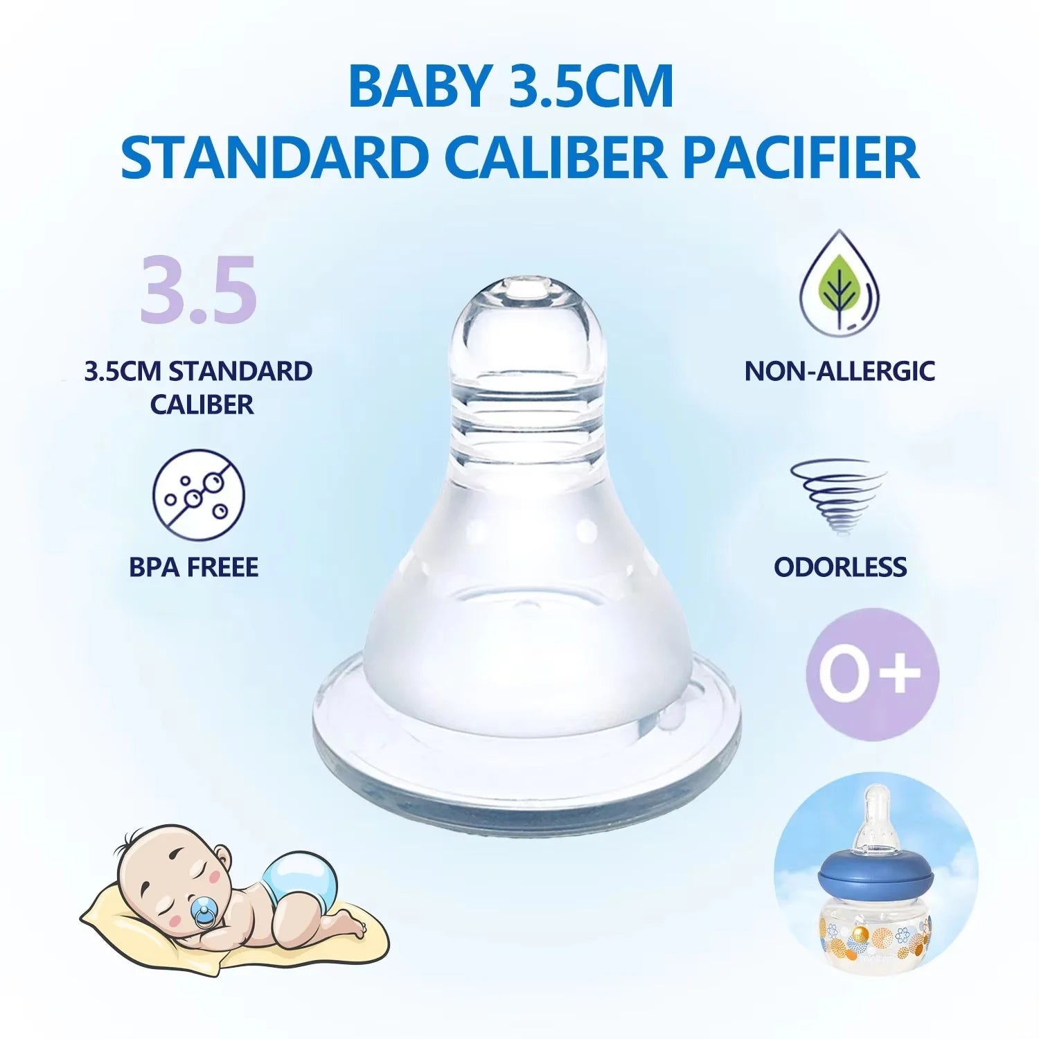 60ml wide diameter baby PP bottle, Cartoon bear shape newborn mini bottle, BPA-free, anti-drop and anti-drop, holiday gift