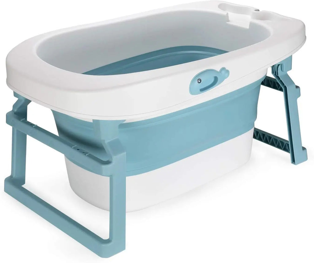 Baby Bathtub, foldable bathtub with cork, bathtub child length cm, 0-10 years (blue)