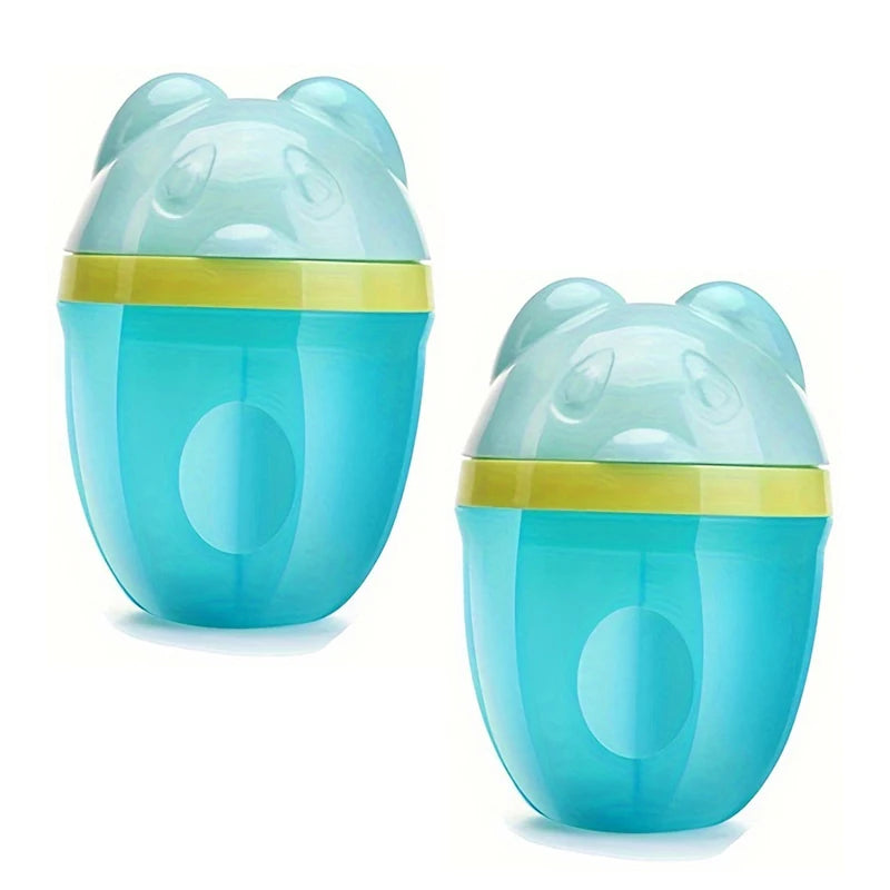 3-Compartment Rotating Milk Powder Box, Storage Container, Cartoon Mini Portable Snack Dispenser for Travel