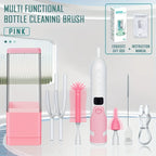 Rechargeable Electric Bottle Brush Set Cleaner Dual Speeds Water Bottle Soothing Item Straw Brushes Milk Stirrer Silicone Brush