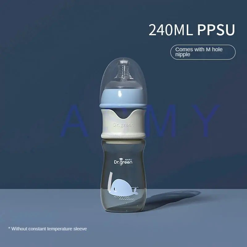 Dr.Green  Newborn Baby Bottle  PPSU 150ml-300ml Wide Mouth Bottle Sealed isolation Fast milk filling Removable/Washable Bottles