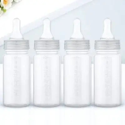4Pcs Newborn Milk Bottle Disposable Baby Bottles Heat Resistant Plastic Feeding Bottle with Scale for Infants 0-3 Months