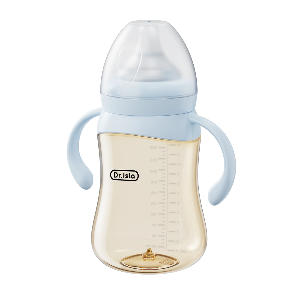 MAMIJOY 160/240/300ml Baby Dot Anti-Colic＆Anti-Bloating PPSU Milk Bottle Kids Drinking Bottle＆Temperature Display Function PS73