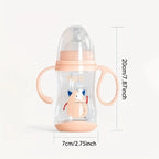 Large caliber baby bottle, 300ml/10.5oz, durable PPSU, straw and balancer - wide mouth design, suitable for easy learning
