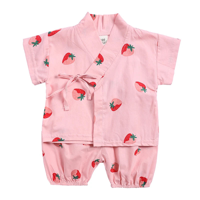 Pyjama Bébé Été 2 Pièces – Haut Cartoon & Short Confortable