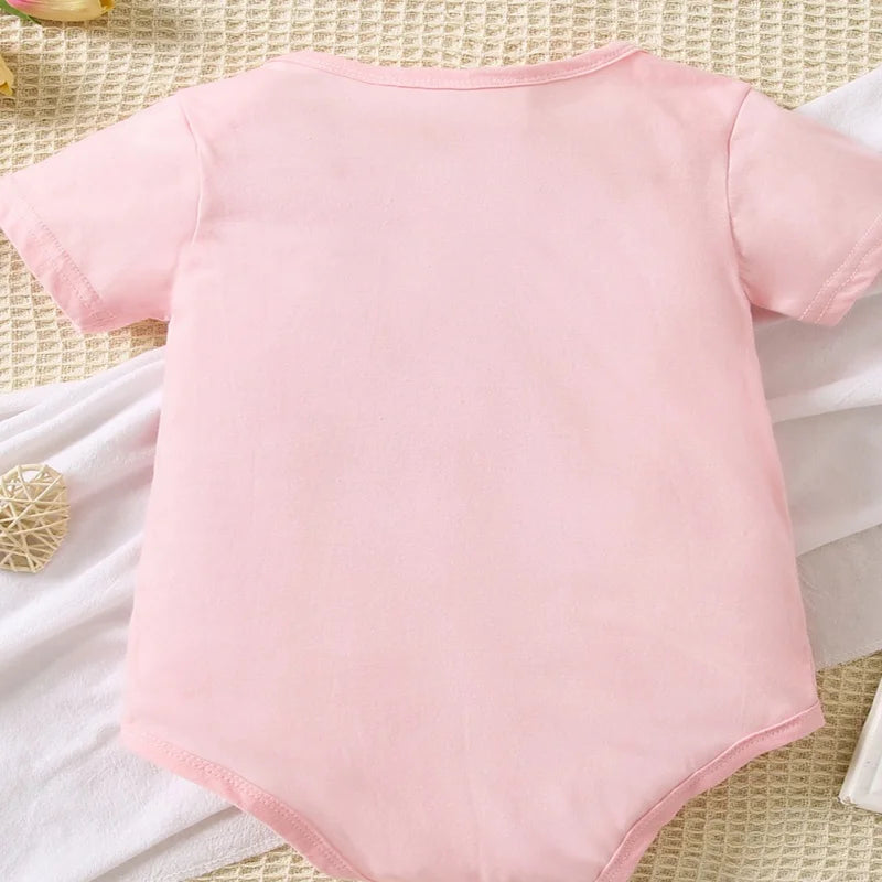 Summer New Short Sleeved Jumpsuit Baby Crawling Clothes Pure Cotton Cartoon Printed Newborn Bag Fart Clothes