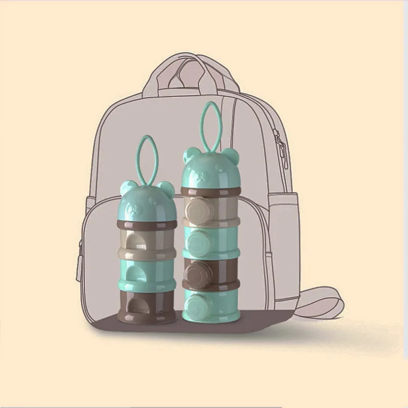 3/4 Layer Large Capacity Baby Milk Powder Box Portable Toddle Food Individual Storage Box Multi Open Snack Container Seale Tank