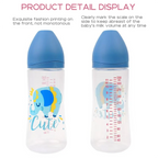 330ml Painted cartoon baby baby anti-choking Pp babybottle suitable set for newboms 0-24 months baby bottlemother and baby