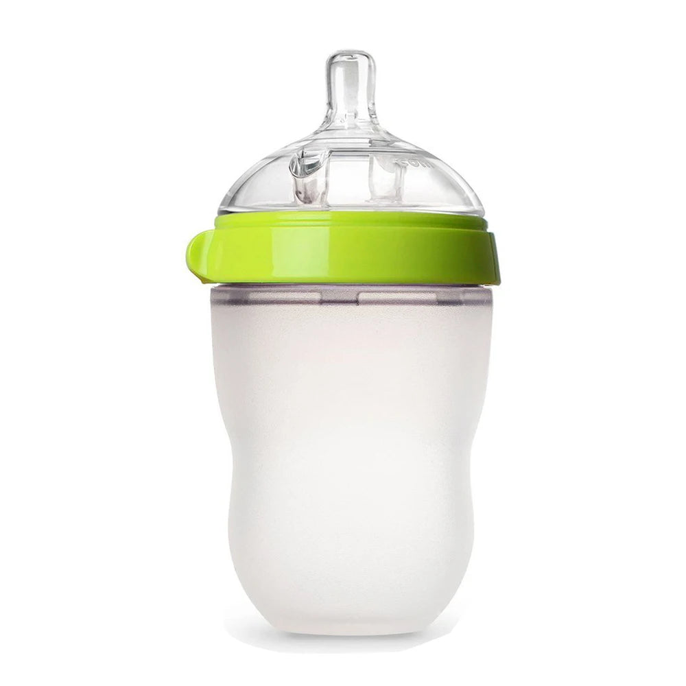 Silicone Baby Bottles for Newborn Baby  Anti Colic Infant Bottles Wide Neck  Nipple Slow Flow Breastfeeding Toddler Bottles 1PC