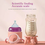 240ml newborn baby PP bottle, baby anti-colic bottle with handle, thickened and drop-proof, inverted without leakage, BPA-free
