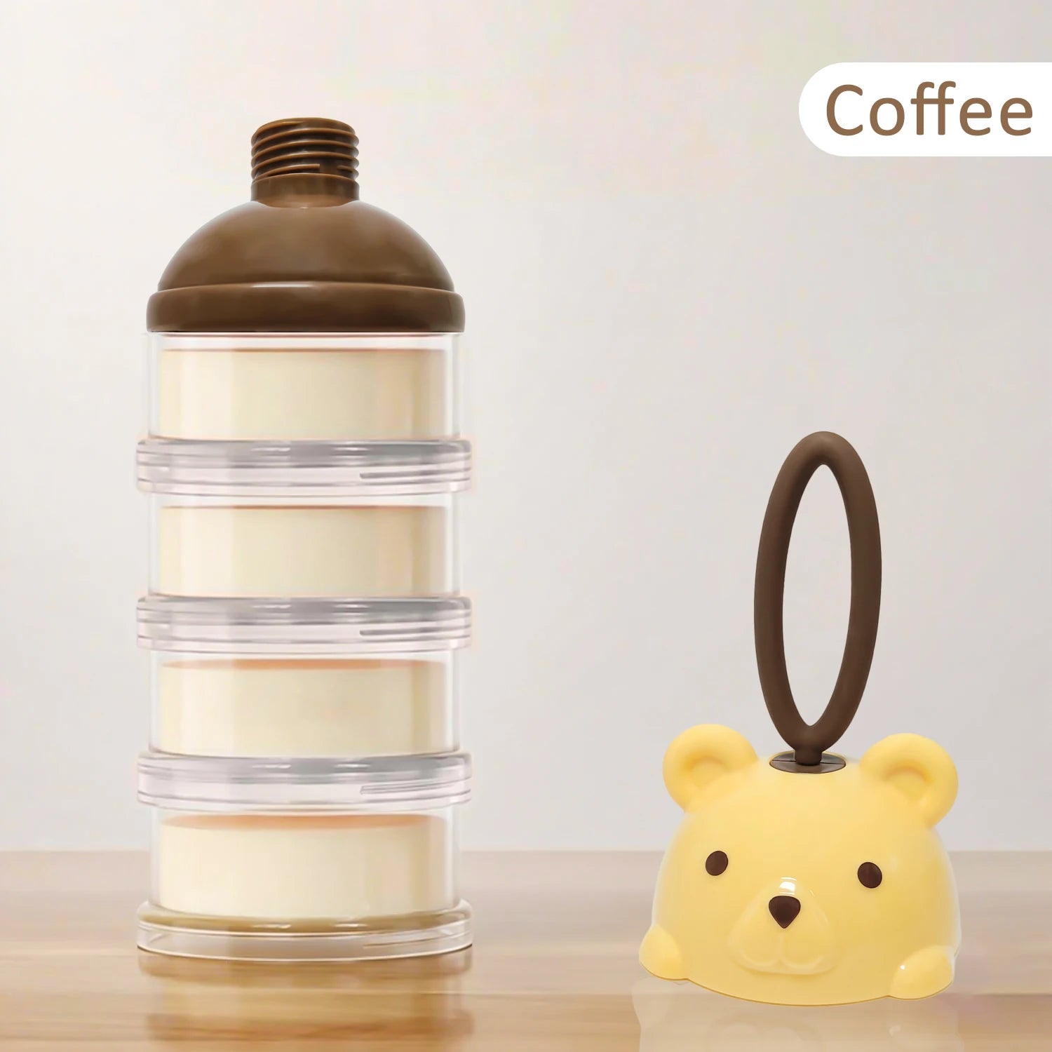 4-layer portable compartmental milk powder box, baby fruit complementary food box, very suitable for outdoor use