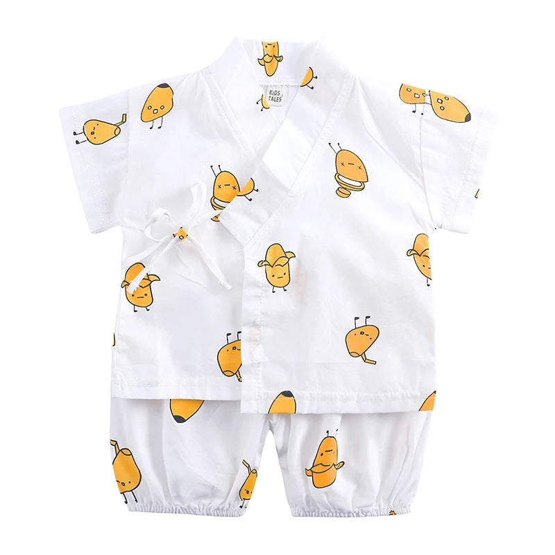 Pyjama Bébé Été 2 Pièces – Haut Cartoon & Short Confortable