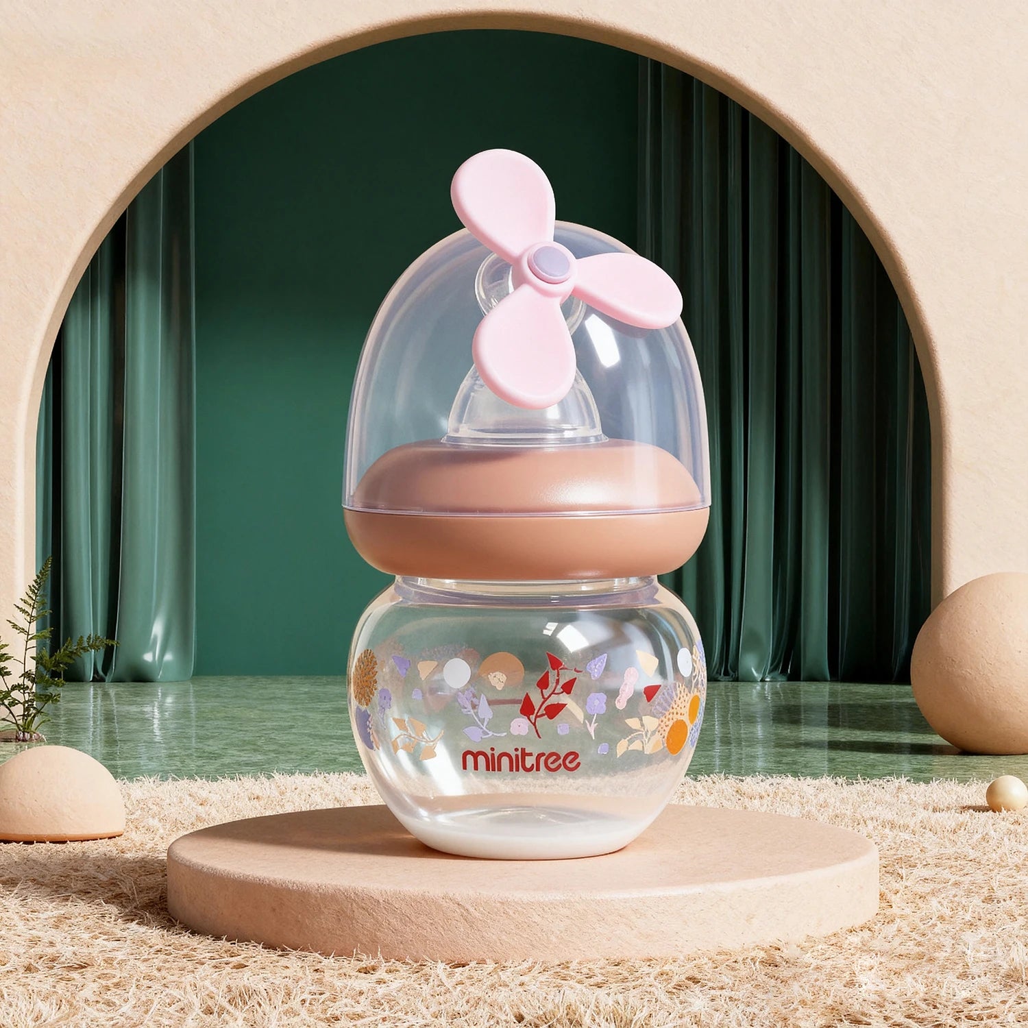 60ml wide diameter baby PP bottle, Cartoon bear shape newborn mini bottle, BPA-free, anti-drop and anti-drop, holiday gift