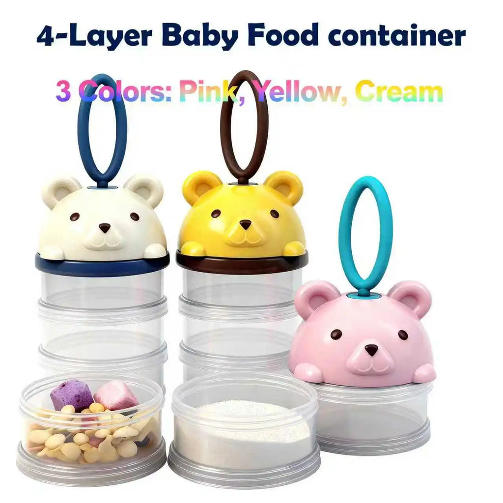 4-layer portable compartmental milk powder box, baby fruit complementary food box, very suitable for outdoor use